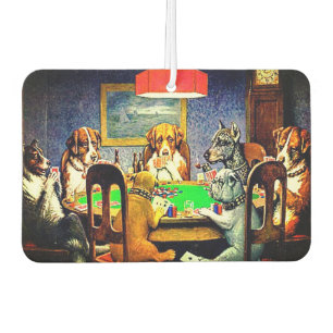 Ambientador Perros divertidos jugando al póquer