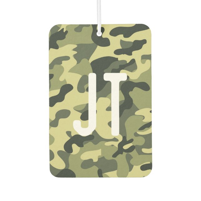 Ambientador Personalizado Air Freshener - Iniciales de camufla (Anverso)