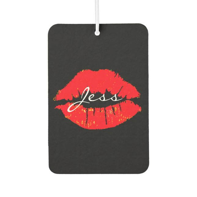Ambientador Personalizado Air Freshener - Lips de Beso Nombre  (Anverso)