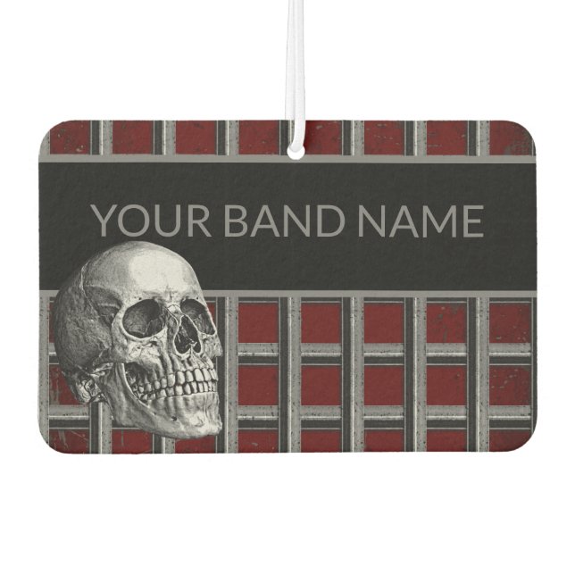 Ambientador Personalizado Banda Merch Rocker Skull Rock & Roll (Anverso)