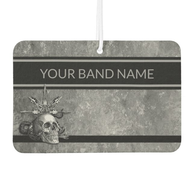 Ambientador Personalizado Banda Merch Rocker Skull Rock & Roll (Anverso)