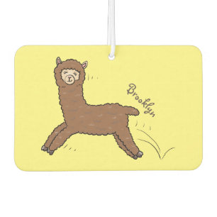 Ambientador Personalizado de alpaca marrón feliz