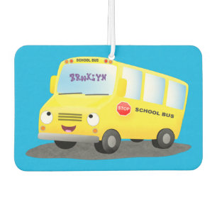 Ambientador Personalizado de autobús escolar alegre y amarillo