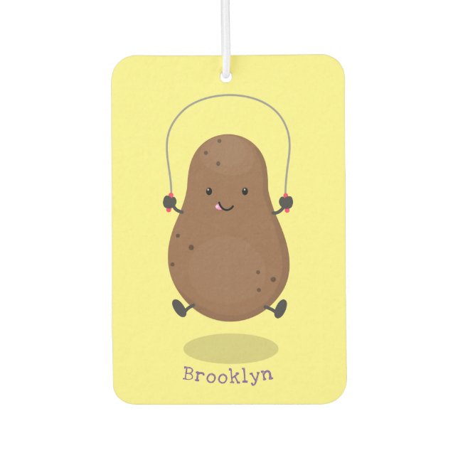 Ambientador Personalizado de cuerda de saltar de patata feliz (Anverso)