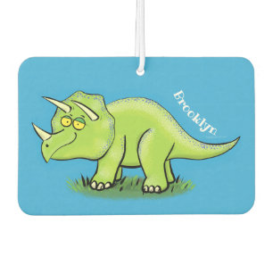 Ambientador Personalizado de dinosaurios de triceratops verde