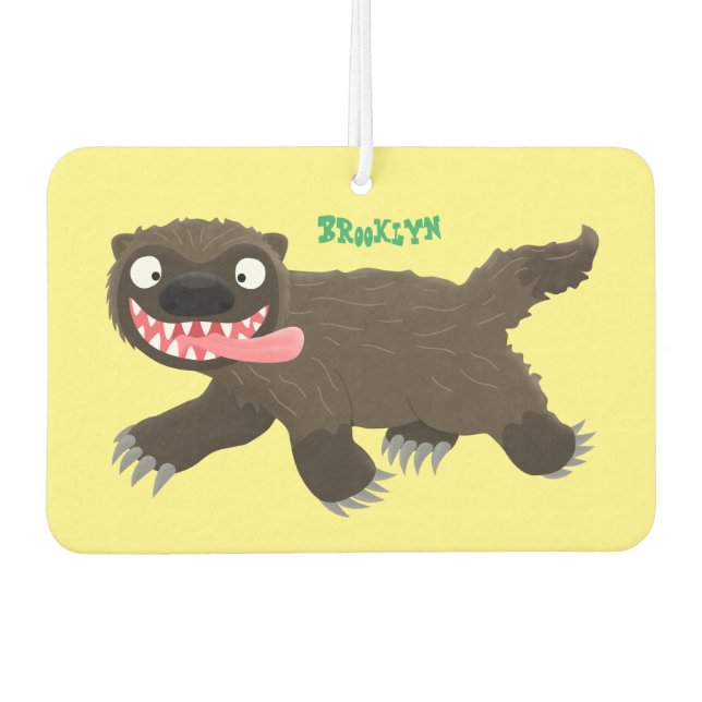 Ambientador Personalizado de un animal lobverino hambriento (Anverso)