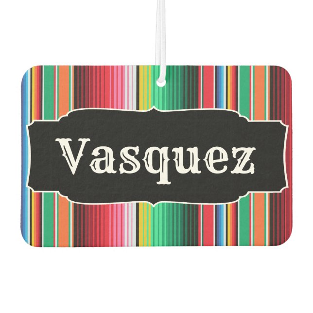 Ambientador Personalizado español Serape Mexicano Personalizad (Anverso)