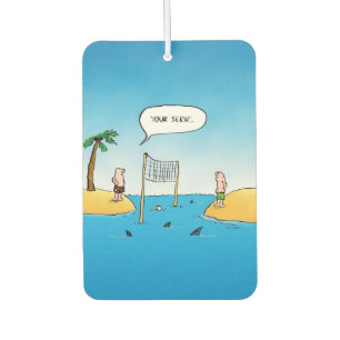 Ambientador Personalizado gracioso de voleibol de tiburones