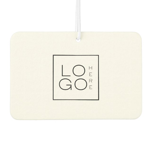 Ambientador Personalizado Square Business Logo Blanco Minimali (Anverso)