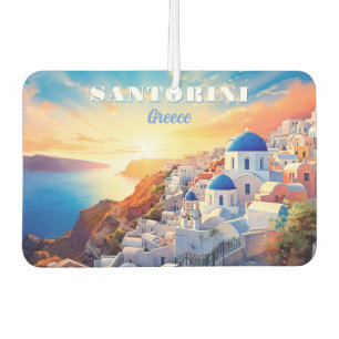 Ambientador Personalizado Texto Santorini Grecia Atardecer