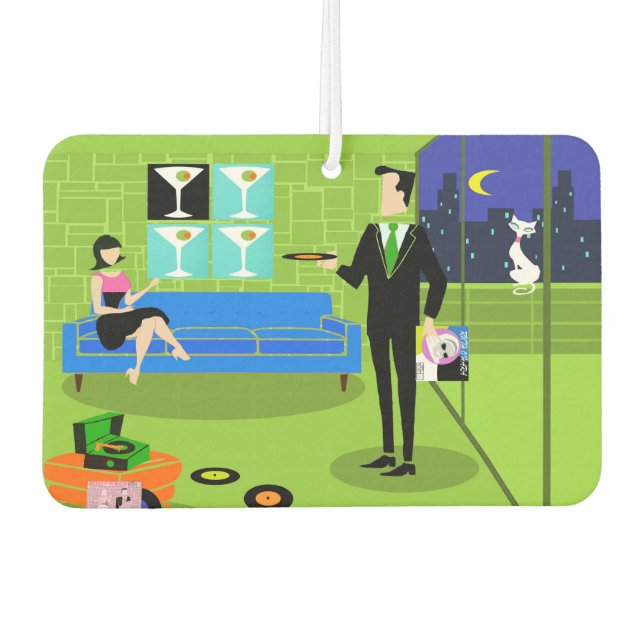 Ambientador Personalizado urbano retro Pareja Aire Freshener (Anverso)