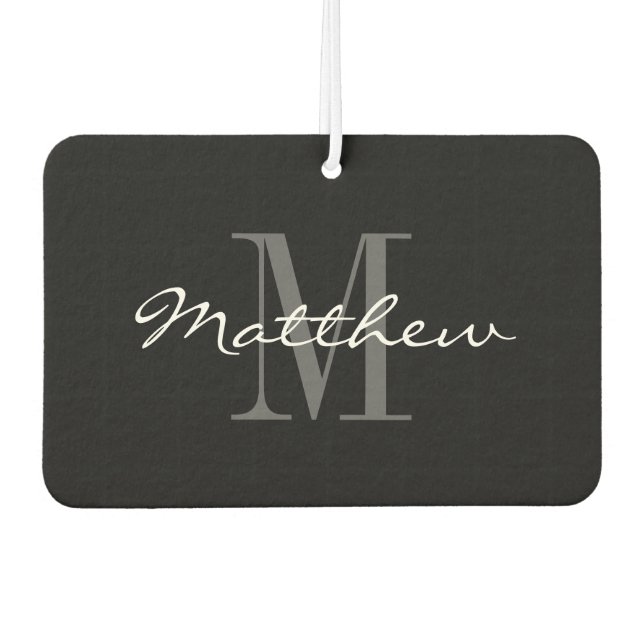 Ambientador Personalized elegant monogram car air freshener (Anverso)