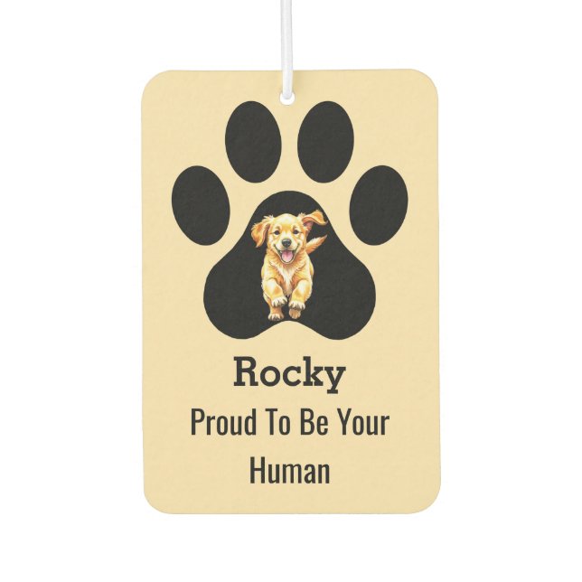 Ambientador Personalized Elegant Pet Name Paw Proud Dog Owner (Anverso)