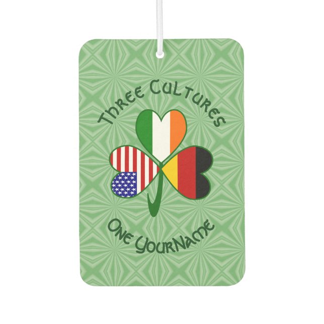 Ambientador Personalized German Irish USA Shamrock (Anverso)