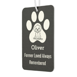 Ambientador Personalized Modern Cute Dog Paw Forever Loved Pet