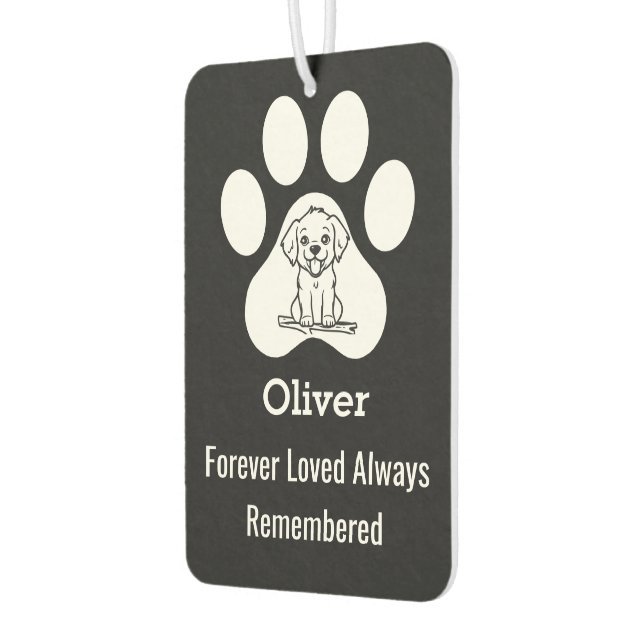 Ambientador Personalized Modern Cute Dog Paw Forever Loved Pet (Izquierda)