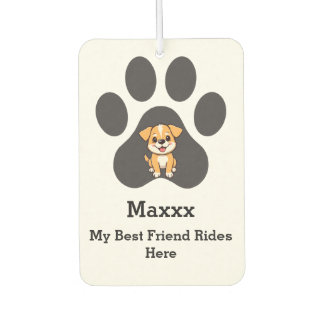 Ambientador Personalized Modern Elegant Funny Pet Paw Dog Name