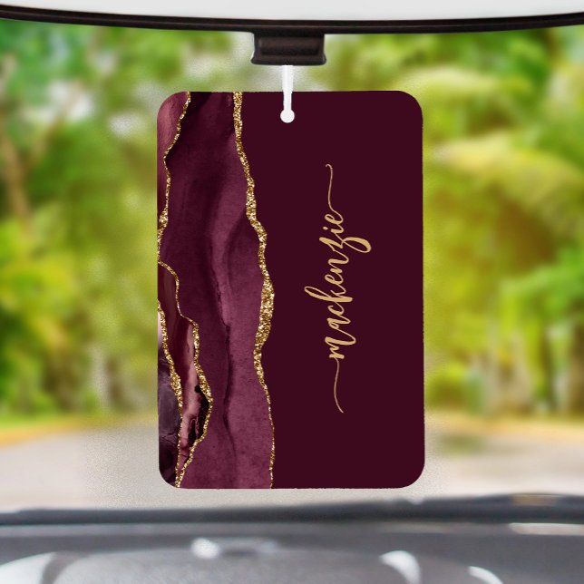 Ambientador Personalized Signature Burgundy Gold Agate (Subido por el creador)
