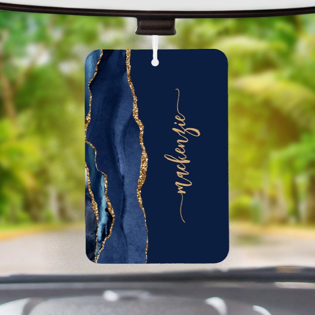 Ambientador Personalized Signature Navy Blue Gold Agate (Subido por el creador)