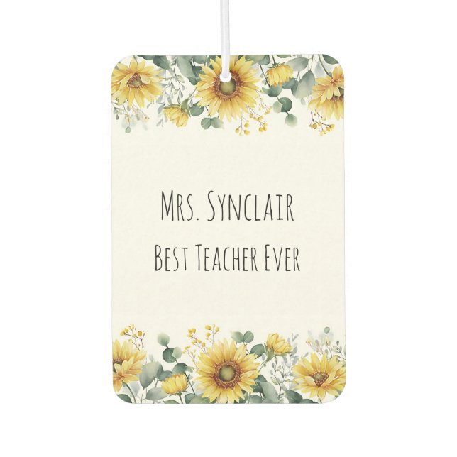 Ambientador Personalized Sunflower Teacher Thank You (Anverso)