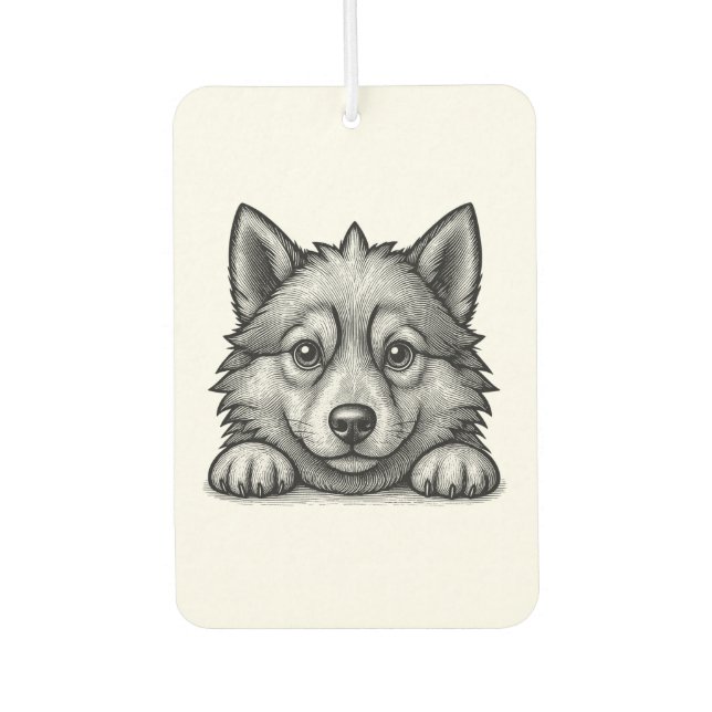 Ambientador Personalized Veterinarian Husky Sketch (Anverso)