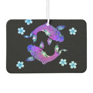 Ambientador Pescado Koi negro oriental japonés morado