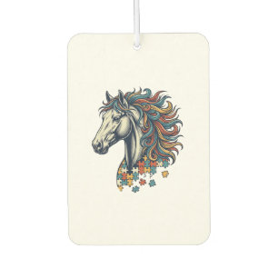 Ambientador Pieza de rompecabezas de caballo colorido grabado