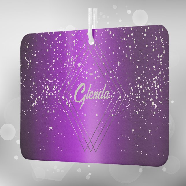 Ambientador Pincel púrpura moderno Metalizado con monograma pl (Subido por el creador)