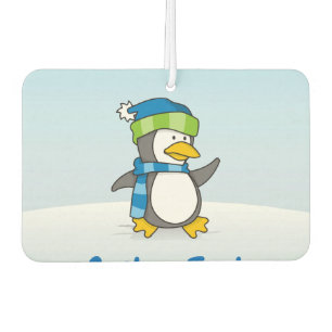 Ambientador Pingüino pequeño caminando sobre la nieve Un peque