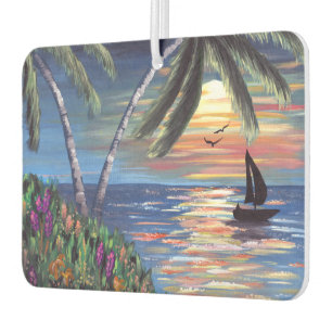 Ambientador Pintura del océano de la puesta del sol de las