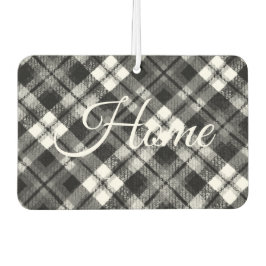 Ambientador Plaid Check Tartan Black White Farmhouse Moderno