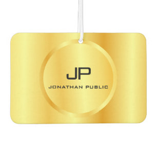 Ambientador Plantilla de Monograma Moderno Faux Gold Elegant