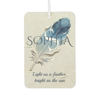 Ambientador Pluma Azul Personalizada con Monograma y Nombre