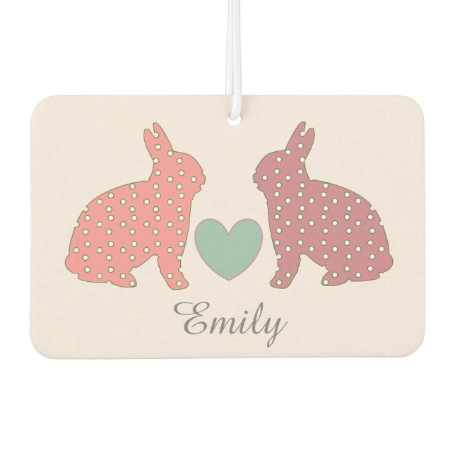 Ambientador Polka Dot Bunnies Pink Personalizado (Anverso)