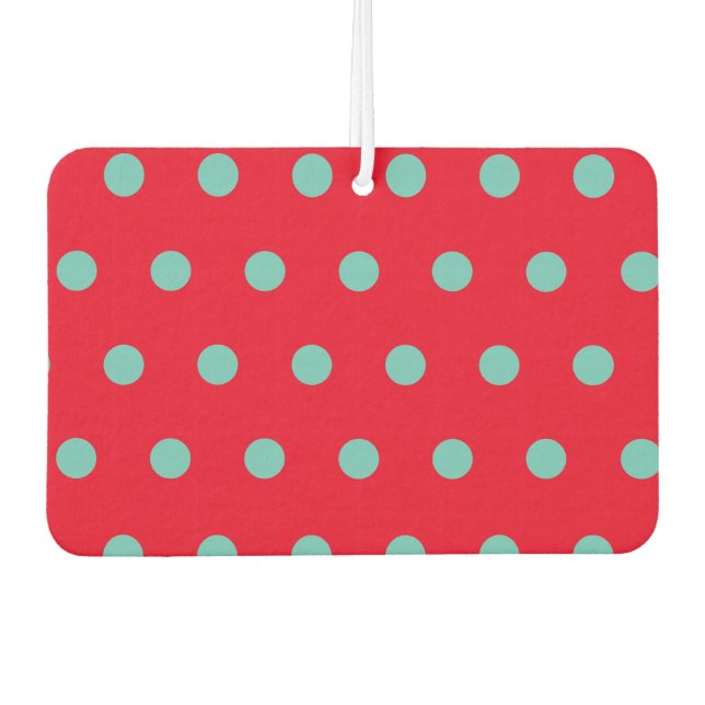 Ambientador Polka Dot Car Air Freshener (Red & Aqua) (Anverso)