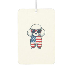 Ambientador Poodle Patriótico con Gafas de Sol Diseño Vectoria