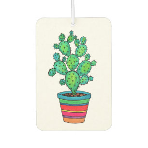 Ambientador Precioso Cactus De Acuarela En Bella Cacería