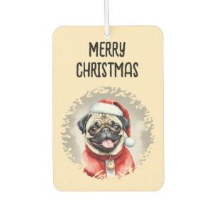 Ambientador Pug Con El Equipo De Santa Claus - Navidades 1