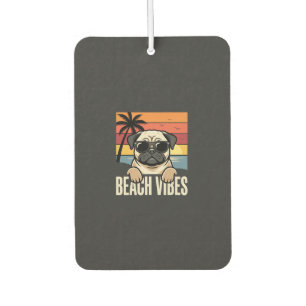 Ambientador Pug de Perro Vibraciones de la Playa Puesta del So