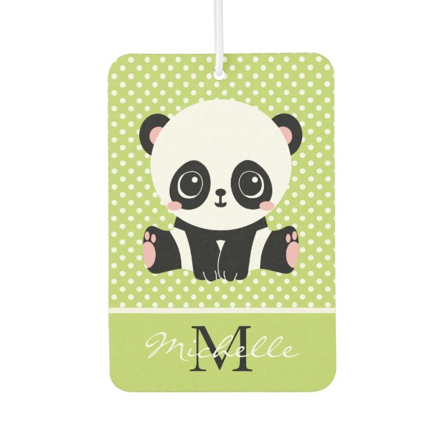 Ambientador Punto de Polka Personalizado del Oso de Panda Cuta (Anverso)