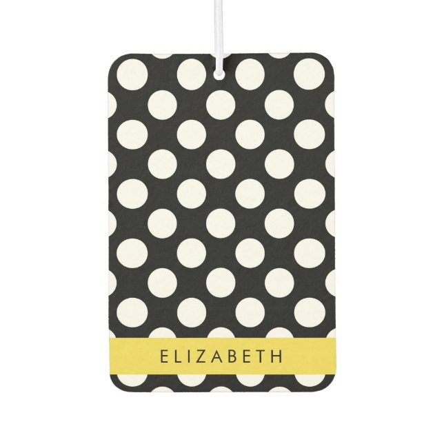 Ambientador Puntos de Polka blancos y negros, punteados, tu no (Anverso)