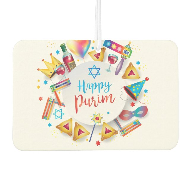 Ambientador Purim Basket Gifts Hamantaschen Gragger Hebrew (Anverso)