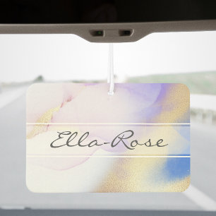 Ambientador Purple Abstract Ink Luxury Gold Custom Name