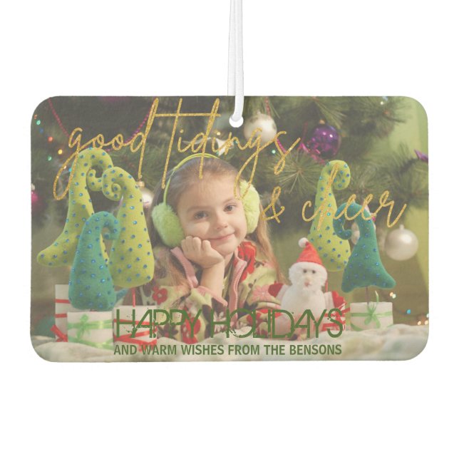 Ambientador Purpurina de oro Script Navidades festivos Foto (Anverso)