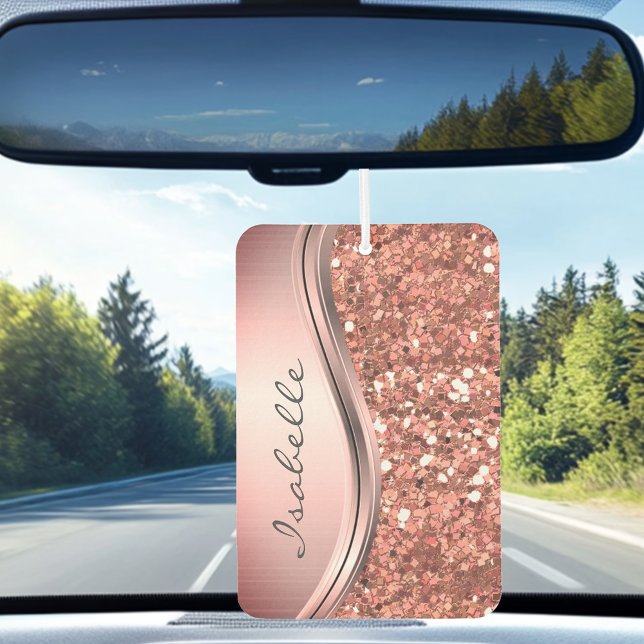 Ambientador Purpurina Rosa Gold Sparkle Glam Personalizado Met (Subido por el creador)