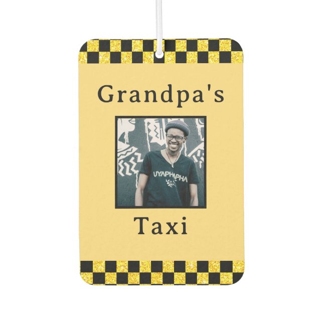 Ambientador Purpurinas de fotos de taxis personalizados (Anverso)