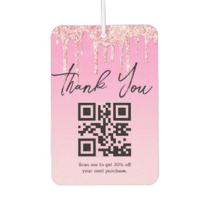 Ambientador purpurinas rosados modernos gracias código qr de n