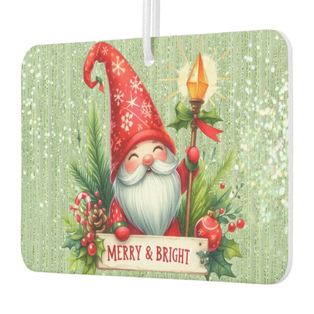 Ambientador Purpurinoso de Gnome Rojo de Feliz Navidad (Izquierda)