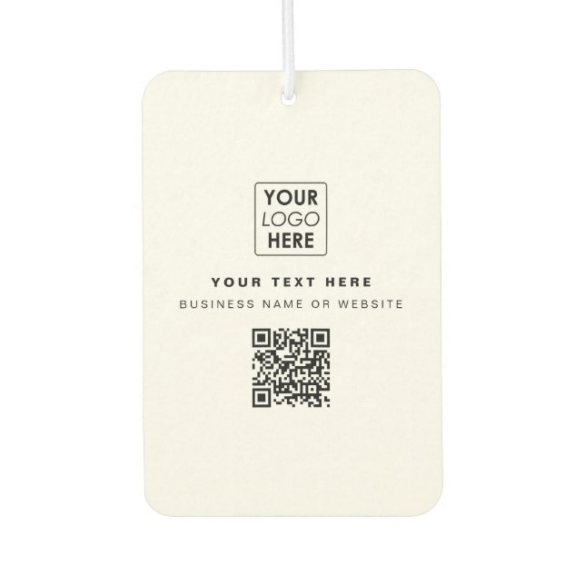 Ambientador QR Code Business Logo Moderno Blanco (Anverso)
