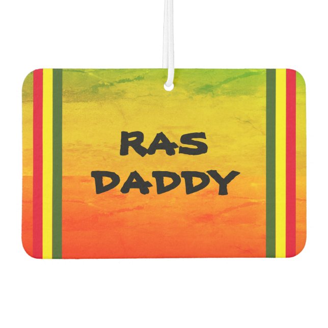 Ambientador RAS DADDY | Grunge de gradiente verde amarillo roj (Anverso)
